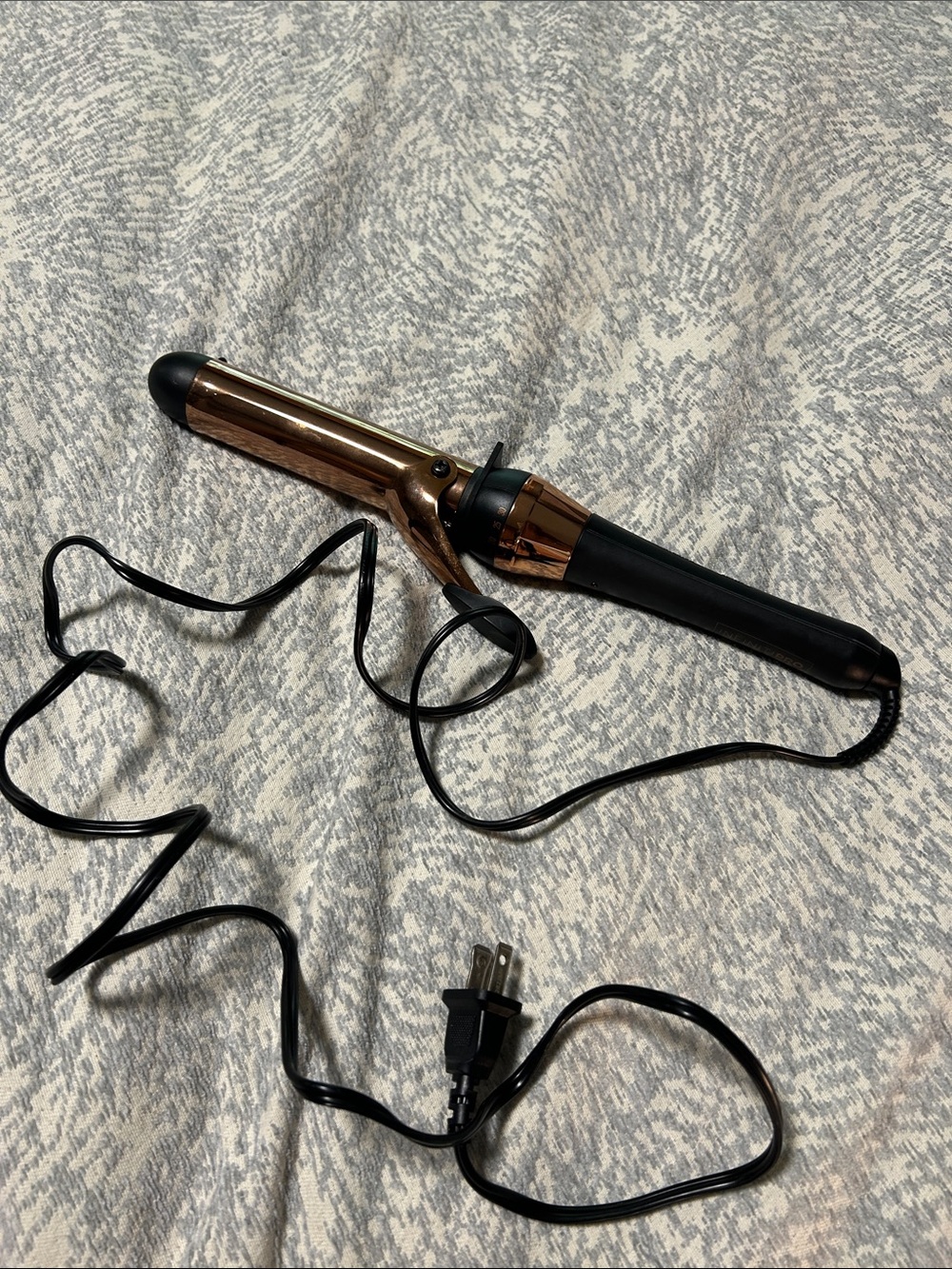 Gold and Black 1" Clamp Curling Iron